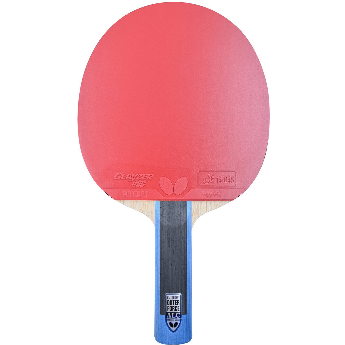 Butterfly Table Tennis - Outerforce ALC Racket with Glayzer 09C - Straight (ST) - Red Side